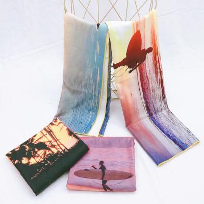 China Free Custom Sale Compressed Quick Dry Non-Stick Sand Top Amazon Square Beach Towel Wholesale Sublimated Print Towels for sale