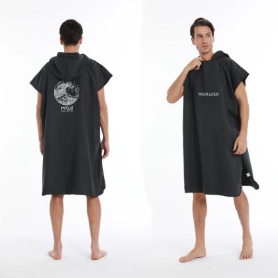 China 2022 New Compressed Beach Towel Surf Adult Changing Long Robe Outdoor Hooded Towel Poncho Swimming Custom Beach Surfing for sale