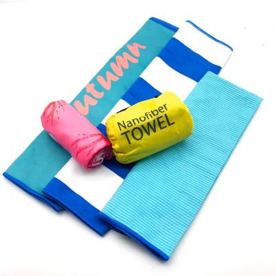 China Polyester 20 Compressed Polyamide Quick Dry 80 Lightweight Compact and Logo Camping Travel Gym Antibacterial Microfiber Custom Towel yoao for sale