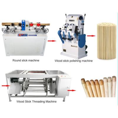 China Factory 3% Discount Wooden Broom Stick Making Machine Log Rod Machine Te koop