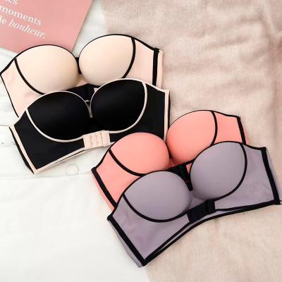 China 2022 Europe and America seamless strapless underwear and Traceless bridal lingerie gather support bra for sale