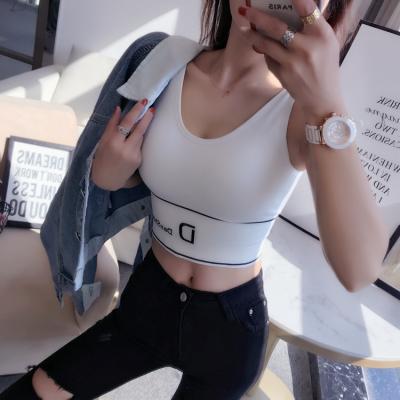 China Other Bodybuilding Tank Top Women Tank Top Elastic Stretch Workout Tank Tops Gym Women CARTOON Clothing Black White Quantity OEM for sale