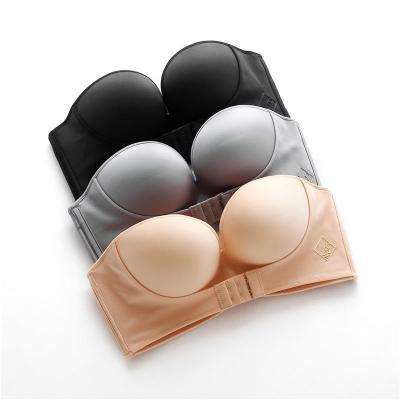 China 2021 Women's Breathable Invisible Slip Bra Strapless Thin Gather Underwire Bra for sale