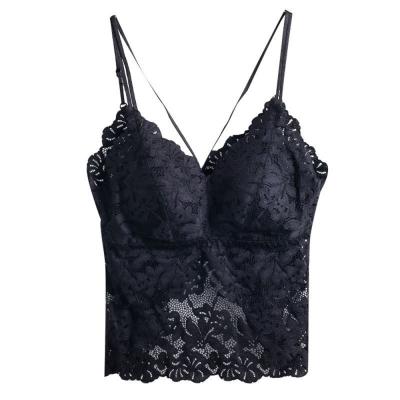 China Breathable V-Neckline Lingerie Gather Strapless Traceless Breathable Lace And Comfortable Black Lingerie With Beautiful Back for sale