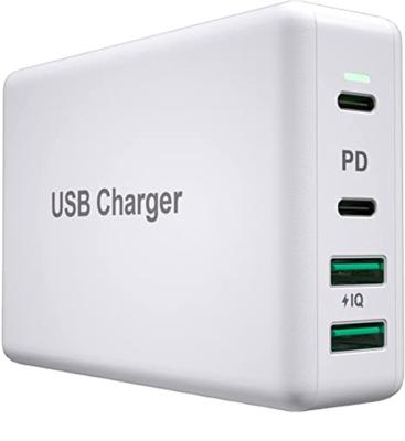 China Caratar Left Fast Type C Desktop Charging Home Appliances USB C Charger PD 4 100W Wall Charger Station Compatible With iPhone 13/12/12 Pro Max for sale