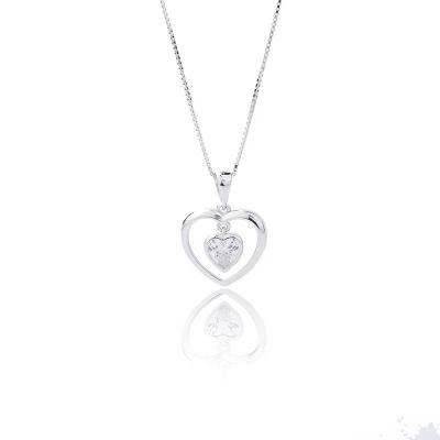 China Wholesale Mini Heart Shaped S925 Sterling Silver High Quality Necklaces With Zircon for sale