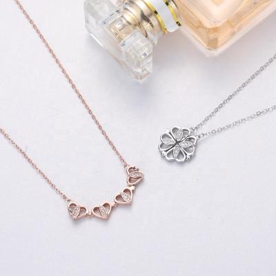 China Clover Magnetic Heart Leaf High Quality 925 Sterling Silver 4 Leaf Pendant Necklace for sale