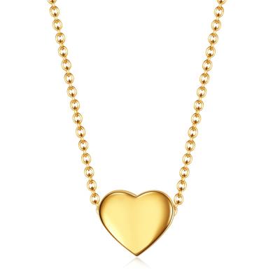 China High Quality Personalized Tiny Stainless Steel Initial Letter Gold Plated Heart Clavicle Chain Necklaces For Women for sale