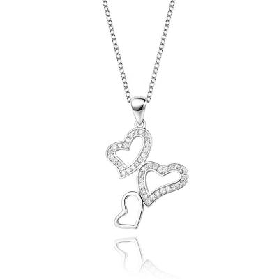 China Tasty Jewelry High Quality S925 Sterling Silver Necklaces Multi Heart to Heart Necklace for sale