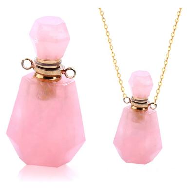 China High Quality Aromatherapy Essential Oil Diffuser Perfume Bottle Crystal Pendant Necklace Jewelry for sale