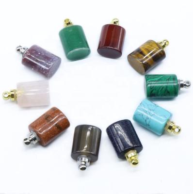 China Wholesale Natural Gemstone Crystal Essential Oil Perfume Bottle Pendant Necklaces Environmental Friendly for sale