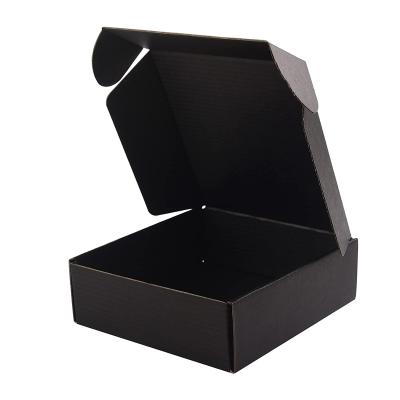 China Recyclable Black Corrugated Box Packaging Mailing Is Used For Manual Gifts Cosmetics Clothes Shoes And Hats Packaging for sale