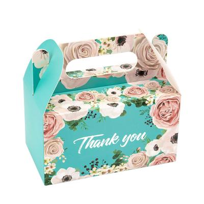 China Recycled Materials Thank You Design Blue Bohemian Gift Flower Carrier Box is Suitable for Weddings and Birthday Parties for sale