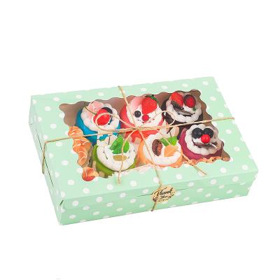 China Recyclable Baked Pie Cookie Cake Dessert Gift Box with Window for Rope and Hemp Stickers for sale