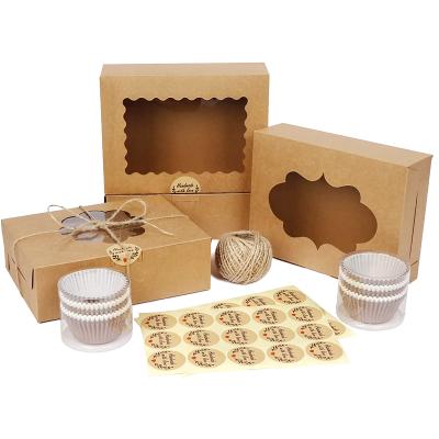 China Custom Recycled Cake Dessert Cookie Food Packaging Materials Kraft Paper Boxes for sale