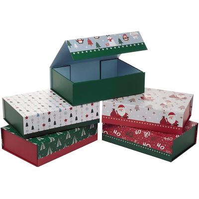 China Reasonable Price Recyclable Paper Foldable Cardboard Magnetic Christmas Party Gift Box for sale