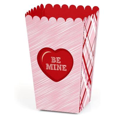 China Recycled Materials Custom Logo Valentine's Day Heart Talk Valentine Party Favorite Popcorn Gift Box for sale