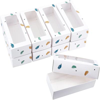 China Beautiful recycled materials box with window color square cookie paper boxes is suitable for storing pies, cakes, buns, donuts and pastries for sale