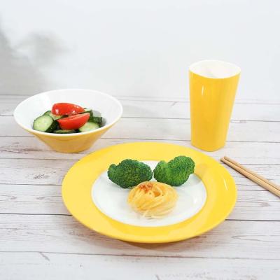 China Wholesale Disposable Melamine Tablerware Tableware Round Dish Cup Bowl Set for sale