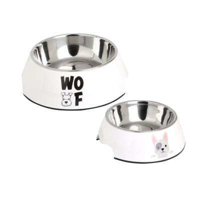 China Viable Wholesale Melamine Dog Bowl Pet Food Stainless Steel Pet Bowl Size Combination Bowl for sale