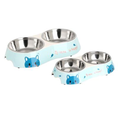 China High Quality Sustainable Pet Food Bowl Stainless Steel Dog Bowl Melamine Cartoon Animal Model for sale