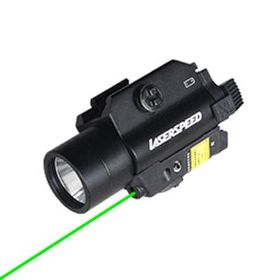 China Aluminum alloy 6061-T6 + FRN aluminum green laser sight and 450lm LED flashlight combo for hunting for sale