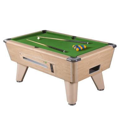 China Machion 6ft/7ft/8ft Cheap Manual Coin Operated Pool Table Coin Opreated 25mm Slate Billiard Table Solid Wood Coin for sale