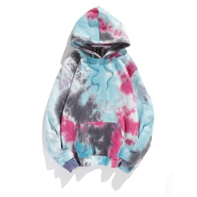 China Anti-wrinkle Full Zip Hoodies Oversized Custom Tie Dye Autumn Winter Casual Hoodie Patchwork zu verkaufen