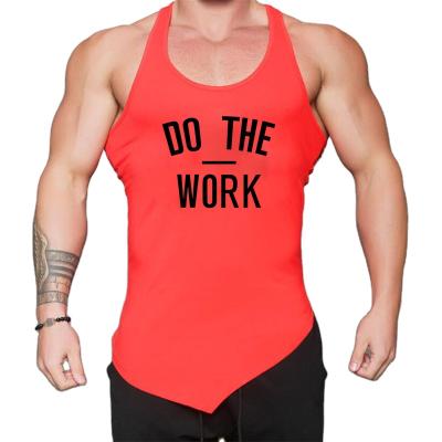 中国 QUICK DRY Mens Muscle Fitted Graphic Running Main Back Tank Outdoor Running Gym Tops 100% Cotton Summer Sleeveless Vest 販売のため