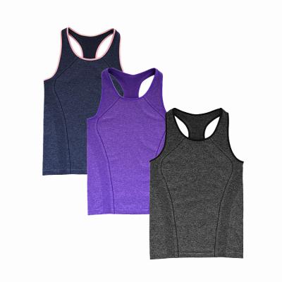 China QUICK DRY women quick drying runner back singlets custom sports vest loose breathable empty single yoga tops en venta