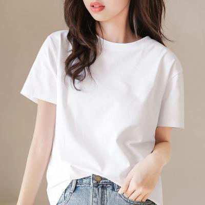 中国 Anti-Wrinkle Women Complaint Shirts Custom 100% Cotton Crew Neck Summer Outwear Fashion Design Street T-shirts Women Clothing Factory 販売のため