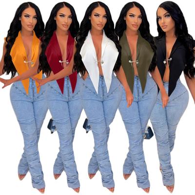 Κίνα 2022 New Arrivals Women's New Arrivals QUICK DRY Solid Sexy Shirts Blouses Summer Fashion Clothes Crop Tank Tops T Shirts προς πώληση