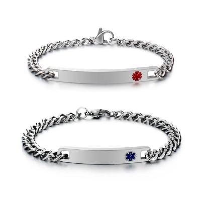 China CLASSIC Wholesale manufacture Engraved Custom logo Bracelet Stainless steel Jewelry for Men and Women for sale