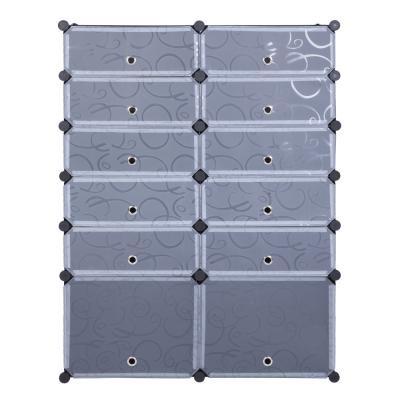 China 12 Modern Plastic DIY Cube Shoe Rack Cabinet 6 Tier Cabinet Boxes With 5-7 Doors Bedroom Furniture Wardrobe Home Furniture Modern Days for sale