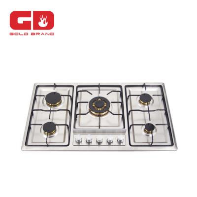 China Good Quality Stainless Steel Parts For Make Stove 304 Stainless Steel Gas Cooker 5 Burner Kitchen Hob With Cast Iron Grill for sale