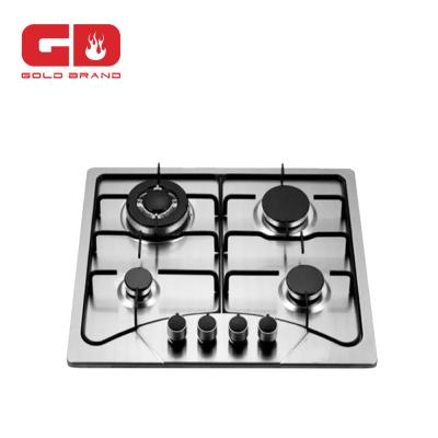 China Stainless Steel 4 Burners Stainless Steel Gas Stove with Metal Knob for Household for sale