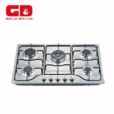 China Hotel 5 Burner Stainless Steel Gas Hob for sale