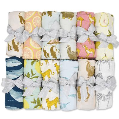 China Super Soft Anti Dust Mite Bamboo Cotton Muslin Baby Wrap Gauze Fabric Bath Towel Blanket for sale