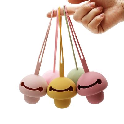 China Calm Baby BPA Free Custom Chewable Various Color Baby Logo Mushroom Sensory Pacifier Mummy Teething for sale