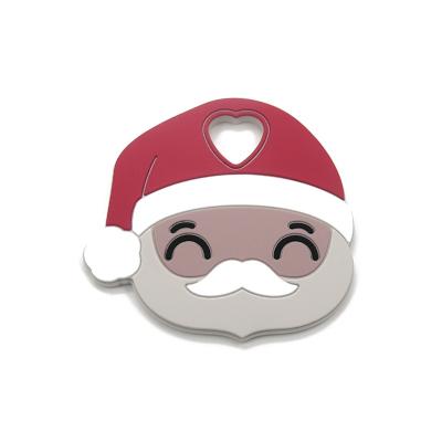 China Appease Chewable Newborn Baby Christmas Theme Santa Claus Silicone Infant Teething Toys BPA Free Nursery Teether Gift for sale