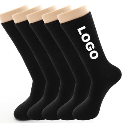 China Wholesale Custom Bamboo Socks 100% Antibacterial Manufacturer Logo Crew Business Black Socks For Men for sale