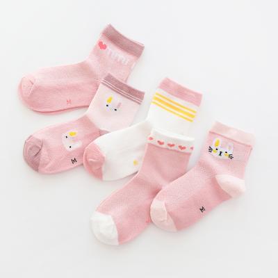 China Wholesale Anti-Fault Cotton Cat 5 Pairs Box Animal Head Kids 3D Cartoon Cotton Baby Socks Children for sale