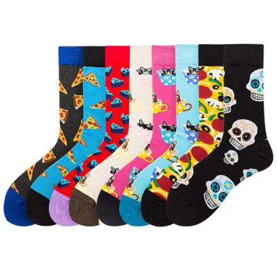 China Fashion Cool Fun Fancy Colorful Custom Happy Antibacterial Cotton Smart Colorful Men's Dress Socks for sale