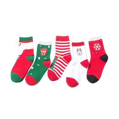 China Anti-foul t 156 little boy school girl cotton crew socks (stock free samples wholesale) for kids and children Christmas day socks for sale