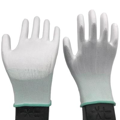 China Fexible PU coatted palm work gloves for sale