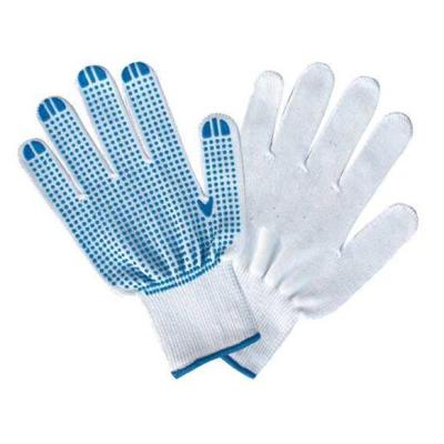 China Comfortable Cotton Seamless PVC Dotted Gloves for sale