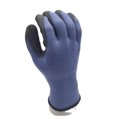 China Anti-slip work glove en388 polycotton lined rubber coated ply latex gloves 10gauge 5 yarn cotton gloves for sale