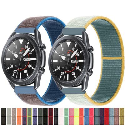 China Replacement Watch Band 20mm Buckle Sport Watch Band 22mm Woven Nylon Strap For Samsung Galaxy Watch 4 Gear S3 44mm 46mm Fabric Watch Band Belt Strap for sale