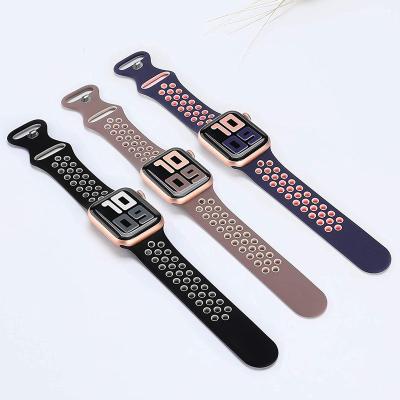 China Daily Wear For Apple Watch Band 45mm 41mm Silicone Sport Band Replacement Wrist Strap For iWatch Series 7 6 5 4 3 2 1 S/M M/L for sale