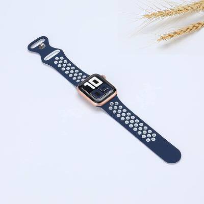 China Daily Wear Silicone Strap For Apple Watch Band 41 45 44 42 40 38mm Watch Band Wrist Strap For iWatch Se 6 5 7 4 3 2 1 for sale